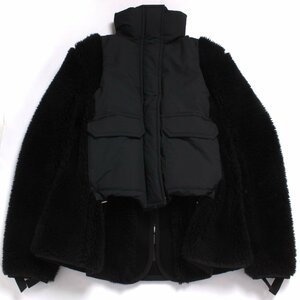 22AW sacai Faux Shearling x Padded Blouson 22-06402 ブラック サカイ ファー パテッド ブルゾン ジャケット