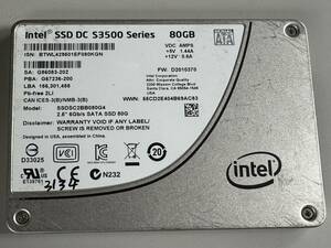 INTEL SSD 80GB【動作確認済み】3134