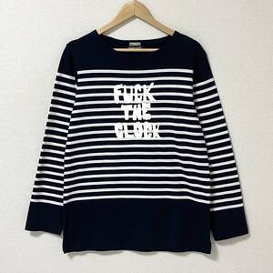 UNDERCOVER FUCK THE CLOCK ボーダー 長袖 カットソー 紺白 Lサイズ アンダーカバー Tシャツ ロンT archive 4110063