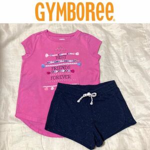 １回着新品同様☆GYMBOREE 半袖Ｔシャツ&ショートパンツ 上下セット 110 クレイジー8 ジンボリー アメリカインポート