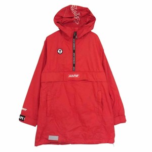 Aape エー エイプ BY A BATHING APE ナイロン プルオーバー ジャケット レッド系 XS【中古】