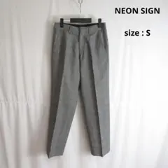 NEON SIGN グレン チェック ワイド テーパード パンツ スラックス