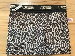 送料込み！ レスポートサック LeSportsac レオパード柄ポーチ トップジップ 旅行 USA 小物入れ