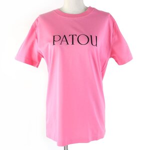 未使用品☆PATOU パトゥ JE0299999426P ガニックコットン100％ ロゴプリント クルーネック 半袖Ｔシャツ ホットピンク S レディース