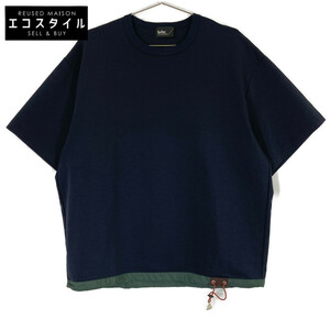 美品/24SS kolor カラー 24SCM‐T24218S ナイロンドッキング 半袖カットソー/ トップス 2 ネイビー メンズ