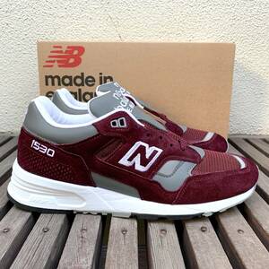 展開店舗限定 UK製 NEW BALANCE M1530BUR BURGUNDY US9D 27cm M1500 30th記念 スエード 新品 イギリス英国製 バーガンディ×グレー