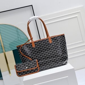 Goyard ゴヤール トートバッグ　ハンドバッグ 　PVC ポーチ付き ビジネス A4可能 色豊富 ブラウン×ブラック　1000円～