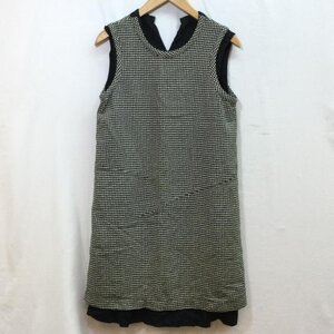 コムデギャルソン tricot COMME des GARSONS トリココムデギャルソン ノースリーブ ワンピース ハウンドトゥース キュプラ切替 -