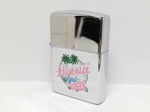 F2411-22【未使用品】ZIPPO/ジッポー　オイルライター　Hawaii ハイビスカス クロームハイポリッシュ　90年製