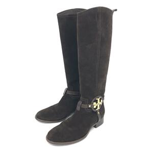 良好◆TORYBURCH トリーバーチ ロングブーツ 7◆ ブラウン スエード サイドジップ レディース 靴 シューズ boots