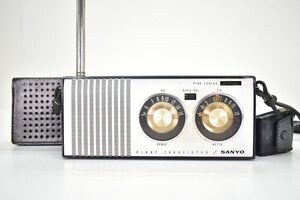 SANYO 8S-P19 トランジスタラジオ ケース付[サンヨー][TRANSISTOR][昭和レトロ][当時物]2M