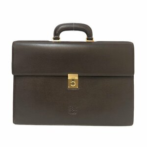 ロエベ LOEWE アナグラム ブリーフケース ビジネスバッグ ブラウン