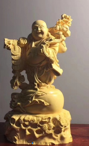 仏像立像 木製仏像★招財開運★仏教美術品 黄楊 仏陀彫刻 