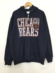 NFL TEAM APPAREL アメフト メキシコ製 CHICAGO BEARS プリント スウェットパーカー フルジップパーカー トレーナー メンズM 