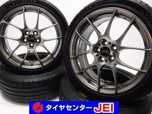 17インチ BBS RF507 215/45R17 7J+48 100 86/プリウス ハブリング付 鍛造 中古タイヤホイール【4本】 送料無料(AMA17-0836）