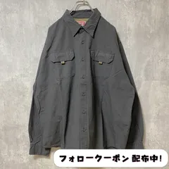 古着 used　Wrangler　ラングラー　長袖ワークシャツ　無地　グレー　シンプル　レトロ　オーバーサイズ　ビッグシルエット