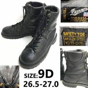 90s/USA製★Danner/ダナー★PT91/スチールトゥブーツ【9D/27.0/黒】GORE-TEX/ワーク/ミリタリー/コンバット/Leather/Boots/shoes◆pWB115-1