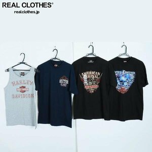 ☆【未使用】HARLEY DAVIDSON/ハーレーダビッドソン プリント タンクトップ/半袖Tシャツ/4点セット /080