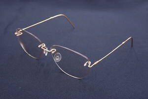K18フレーム メガネ 総重量19.4g ツーポイント フチなし 135 MADE IN JAPAN 750 GOLD 18金 貴金属 眼鏡 G06181T
