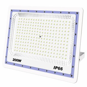 即納！極薄型 投光器 10台 led 200w 6500K 昼光色 16000LM 2000w相当 3mコード IP66 3mコード 角度調整可能 送料無料 1年保証