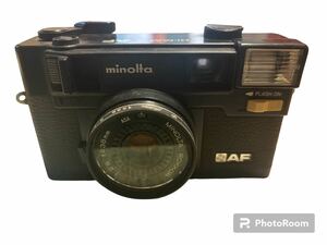 minolta クラシックカメラ　HI-MATIC AF フィルムカメラ　オートフォーカス　セルフタイマー　フラッシュ　ケース付きKONICA