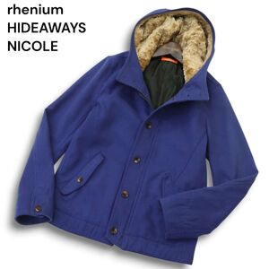 rhenium HIDEAWAYS NICOLE ハイダウェイ ニコル 秋冬★ フード裏ボア シングル ジャケット Sz.46 メンズ　A4T13710_C#N