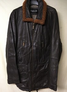 ◆Kenneth Cole NEW YORK◆ラムスキンレザーコート ブラウン◆