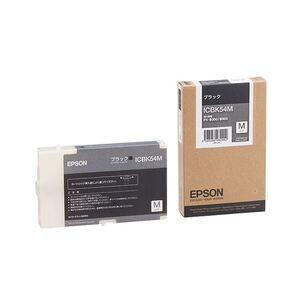 【新品】(まとめ) エプソン EPSON インクカートリッジ ブラック Mサイズ ICBK54M 1個 〔×10セット〕