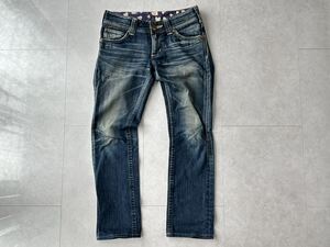 Lee デニム ジーンズ Sサイズ DENIM インディゴ ジーパン ユーズド加工