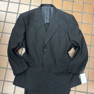 新品☆未使用【BB3 S相当★希少サイズ】2Bシングルスーツ 礼服 メンズスーツ ブラックフォーマル 背抜き 冠婚葬祭 喪服 黒 セットアップ