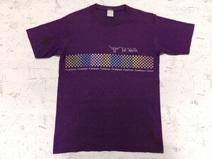 ベルバシーン Velva Sheen FORT WORTH スーベニア イエロータグ ビンテージ 70s 80s シングルステッチ 半袖Tシャツ メンズ 紫