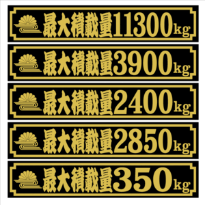 菊水　最大積載量ステッカー　寄席文字　18センチ　2枚組