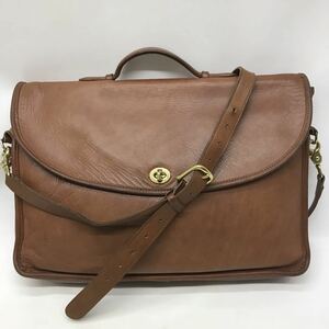 COACH コーチ 5265 ビジネスバッグ オールドコーチ　2way ショルダー ターンロック ブリーフケース ブラウン