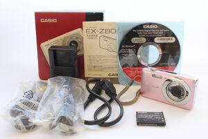 【動作美品】カシオ CASIO EXILIM EX-Z800 ピンク 動作確認済 バッテリー 充電器 ACケーブル USBケーブル AVケーブル ストラップ 元箱