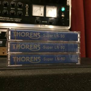  THORENS トーレンス Super LN-90 ×3本 ( 新品暗所保管 )　オープンリール風カセットテープ　A80 studer REVOX 456 テープメディア ampex