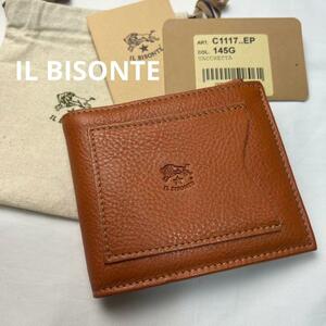 IL BISONTE 折り財布 二つ折り レザー 付属品付き