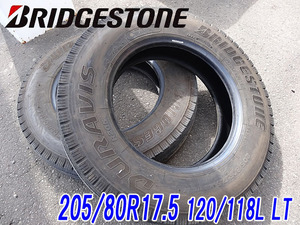 ④【BRIDGESTONE/ブリヂストン】DURAIS トラック用タイヤ ◆205/80R17.5 120/118L LT◆2018年製/2本セット