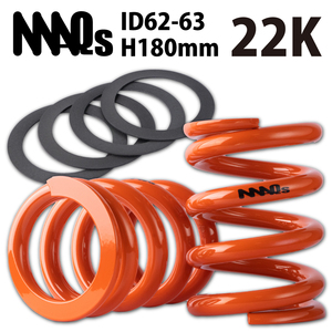 MAQs ID62 ID63 H180mm 22K 2本 テフロン スラストシート 4枚 送料無料 直巻 直巻き スプリング バネ 車高調