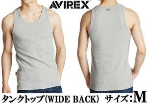 AVIREX タンクトップ ワイドバック M グレー GRAY アヴィレックス 新品 アビレックス