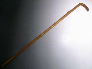 ▲140263*02▲木製蝉彫刻一本杖/ステッキ・全長約88.5cm