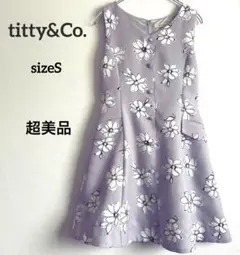 titty&Co. レトロ ワンピース 花柄 ノースリーブ 裏地付き 超美品