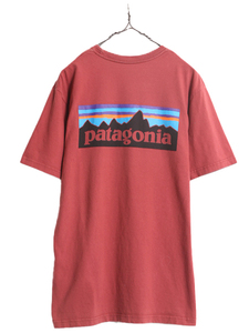 17年製 パタゴニア 両面 プリント 半袖 Tシャツ メンズ М 古着 Patagonia アウトドア P6 バックプリント クルーネック ボックスロゴ ロゴT