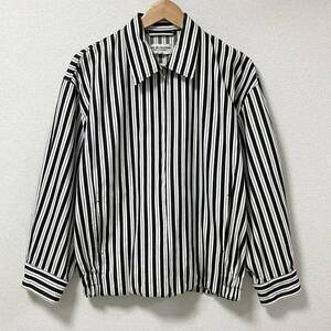 80s robe de chambre COMME des GARCONS ストライプ ジップ ブルゾン 白黒 ローブドシャンブル ジャケット VINTAGE archive 4100106