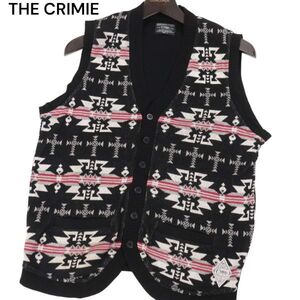 美品★ THE CRIMIE クライミー 通年 ネイティブ柄★ ニット ベスト ジレ Sz.S　メンズ 日本製　I3T02578_C#O