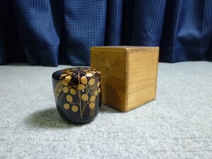 ▲ 桂寛 作 中棗 共箱入り 萩 茶入 茶器 茶道具 ▲