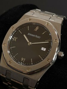 ★新品磨き仕上げOH済【 AUDEMARS PIGUET オーデマピゲ ロイヤルオーク クォーツ PTベゼル 黒文字盤 ヘアライン 56175SP】SS00565