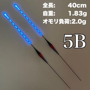 棒ウキ 5B　2本セット 9点発光　へらウキ　ウキトップタイプA対応 D03