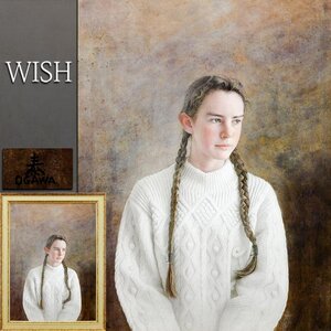 【真作】【WISH】小川泰弘 水彩 グァッシュ 20号 ◆精緻の極！三つ編みの少女・写実大名画 　　〇女性像人気画家 世界で活躍 #24123187