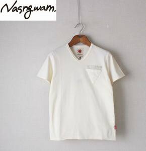 未使用【 Nasngwam ナスングワム 】LADAKH Tee 半袖 Tシャツ Sサイズ 定価\6,615(税込) 製品染め 薄いイエロー Vネック 胸ポケット