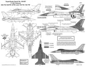 SuperScale Decal, 48-697, F-16C Falcons